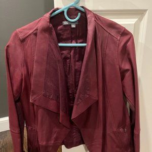 VINCE DRAPED LEATHER JACKET